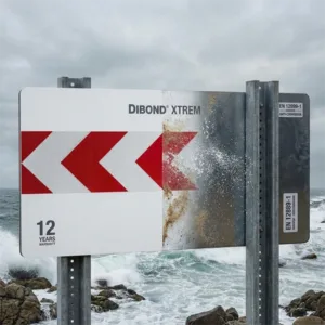 DIBOND® Blanco XTREM: Panel Composite para Señalización Vial, Marítima y Entornos Extremos | 12 Años de Garantía | M1